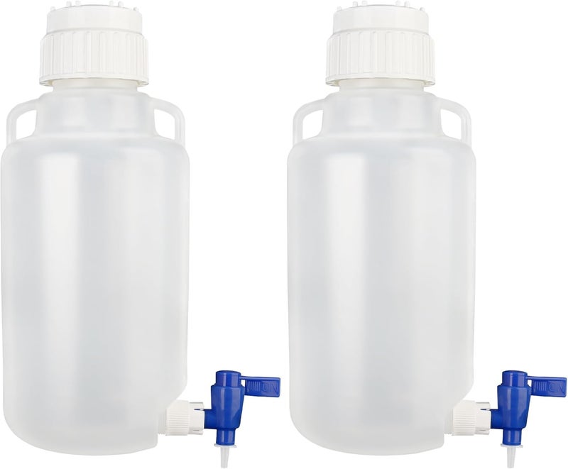 UTILE 2 Pcs Gallon Jug, Plastic Jug, PP Material Round Carboys, Vol.5L, with Screw Cap 4093.0191.2 - Image 1